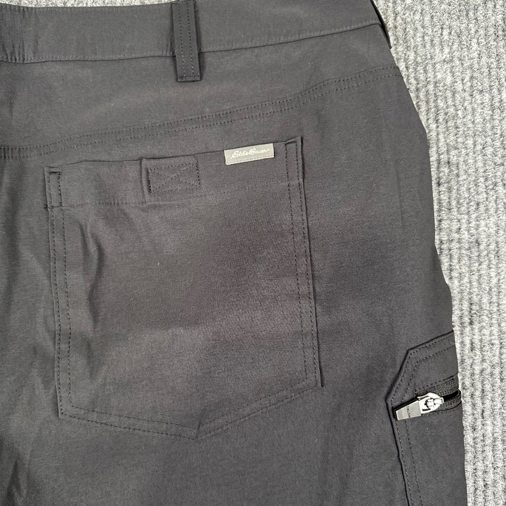 Eddie Bauer Rainier Tech Pants Mens 40x30 Black Outdoor Hiking Nylon Spandex - Picture 4 of 11